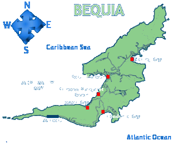 Map of Bequia and our Bequia villa